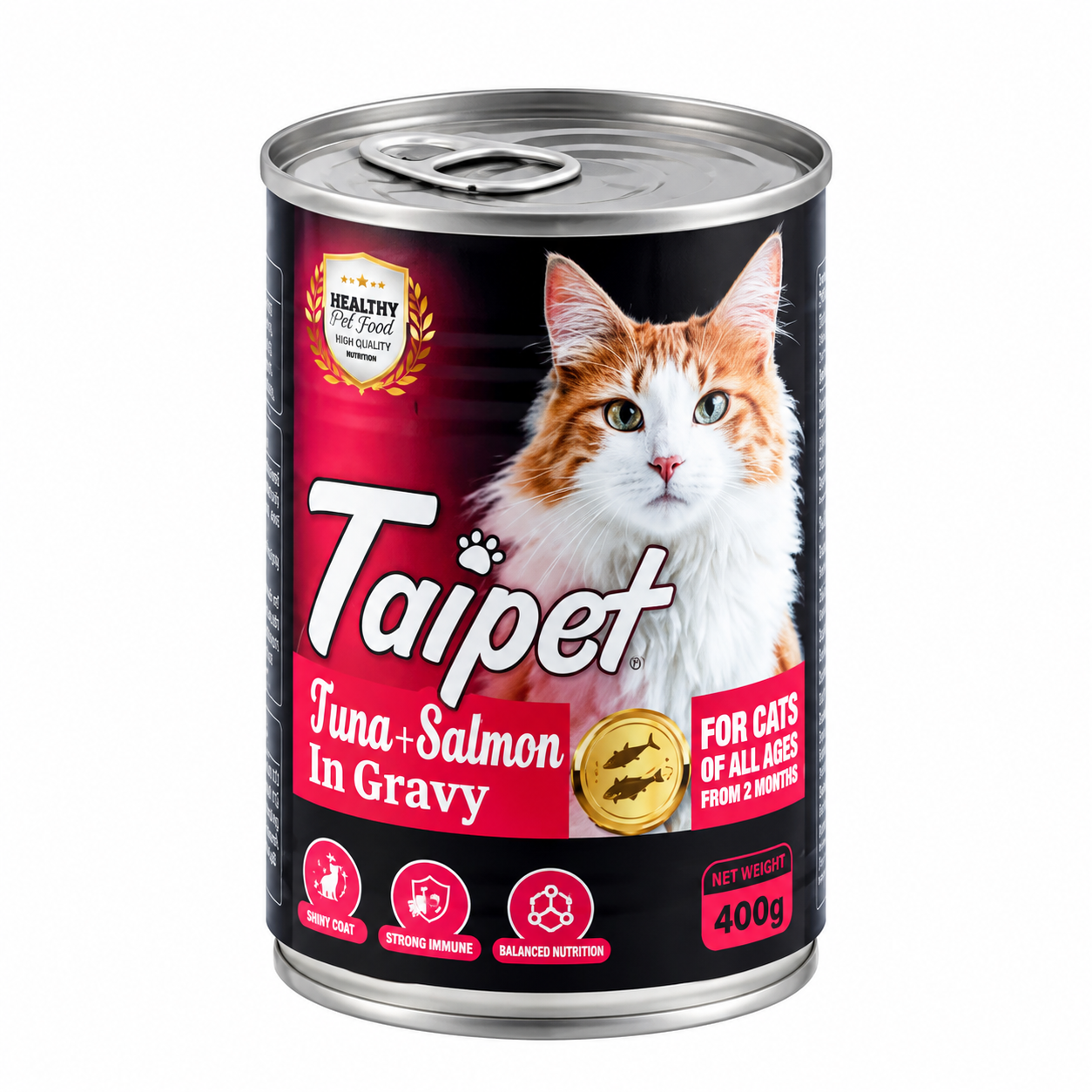 Taipet Adult & Kitten Can Food (Tuna and Salmon in Gravy) - 400gm